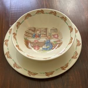 Bunnykins plate and bowl set